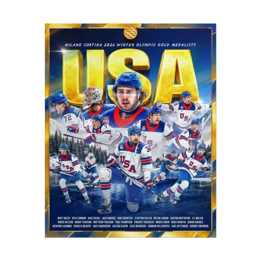 Discover USA Hockey Team Poster, Gift For Fans, Olympic 2026