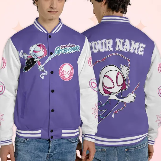 Discover Personalized Spider Gwen Supehero Ghost-Spider Gift For Fan Baseball Jacket