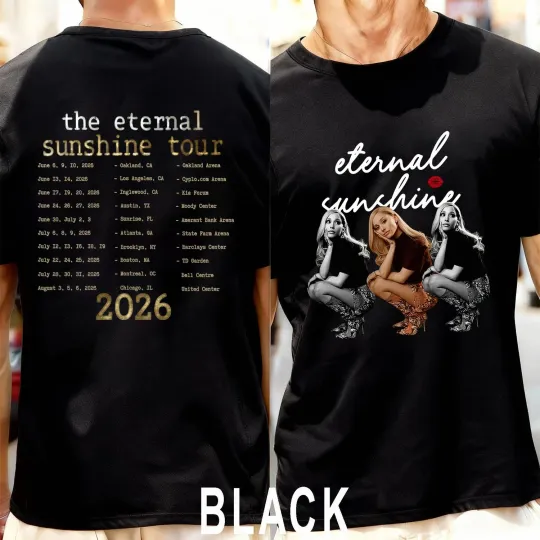 Discover Ariana Eternal Sunshine Tour 2026 Double Sided T-Shirt