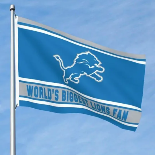 Discover 5x8FT World's Biggest Detroit Lions Fan Club Flag Banner Decorative Flags | Home Docor | Outdoor Flag | American Football Gift