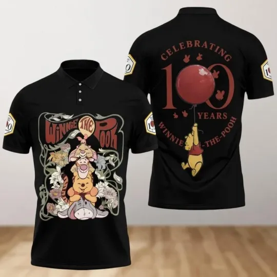 Discover Winnie The Pooh Celebrating 100th Anniversary A Century Of Frienship Polo Shirt