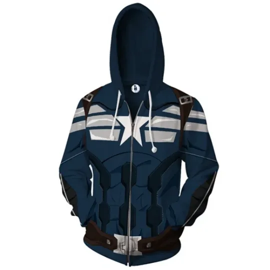 Discover Avengers Captain America Cosplay Costume Hoodie 3D Print Casual Coat