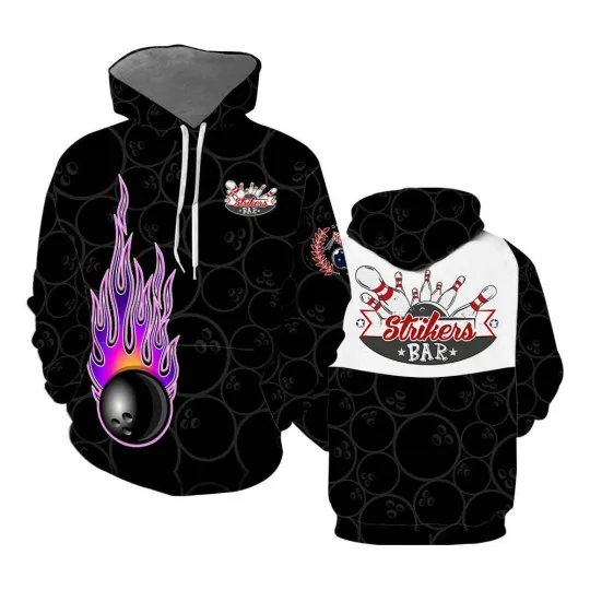 Discover Personalized Bowling In Fire Hoodie All Over Print For Men & Women