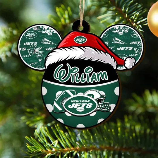 Discover Personalized New York Team Jets Sport Christmas Ornament, For Football Fan