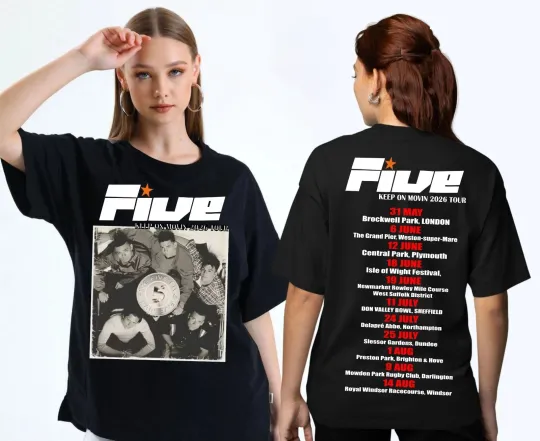 Discover Five Boy Band Keep on Moving 2026 Uk Tour Dates Unisex T-Shirt