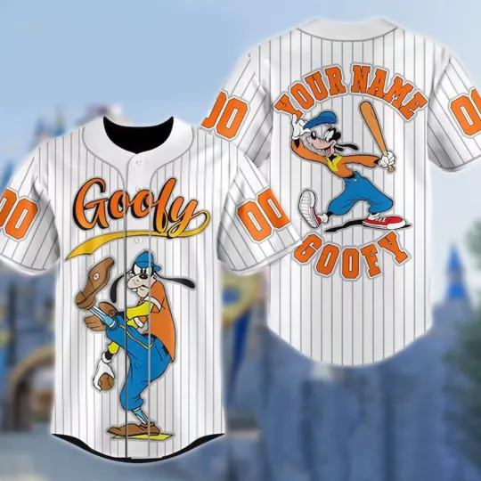 Personalized Goofy The Silly Dog Playing Baseball Game Day Baseball Jersey Shirt