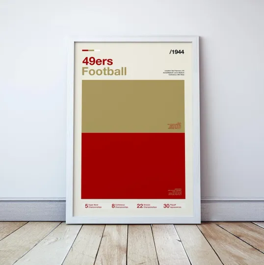 Discover San Francisco 49ers Football Poster Vertical Wall Art for Fans