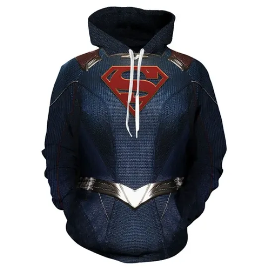 Discover Superman Hoodie Jumper Superhero 3D Printed Cosplay Jacket Hooded