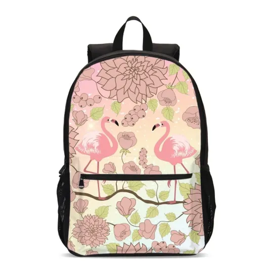 Discover Tropical Flamingo Students Backpack, School Bag, Back To School Gift