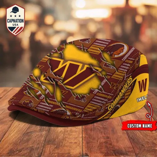 Discover Washington-Commanders Jeff Cap football Newsboy Cap Golf Cap Driving Hat for Men