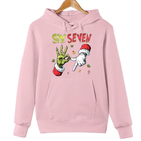 Discover Funny Character Six Seven Meme Christmas Hoodie Jumper