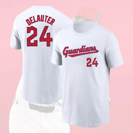 Discover Chase DeLauter #24 Cleveland Guardians Name &Number Player Unisex Fans Gift