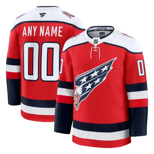 Discover Men’s Capitals Red 2025 Premium Stitched Hockey Jersey