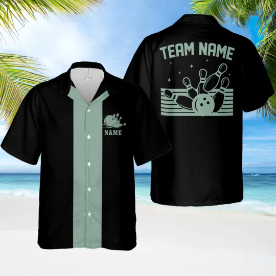 Discover Personalized Bowling Hawaiin Shirt, Bowling Team Hawaii Shirt Team Matching Gift