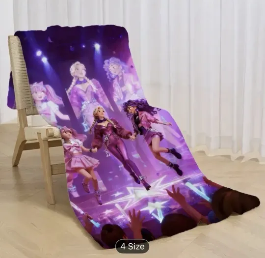 Discover K-pop Demon Hunters Fleece Blanket  Anime Girl Team