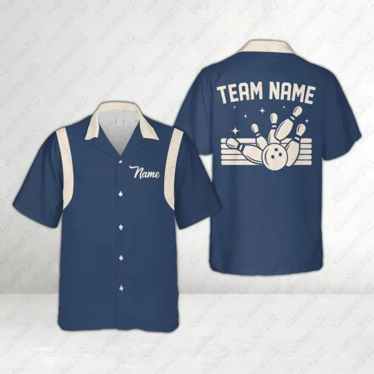 Discover Personalized Retro Bowling Hawaiian Shirt, Custom Name Shirt - Adults & Youth