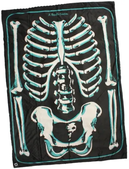 Discover Creepy Co. Beistle Skeleton Blanket Fleece Halloween Horror