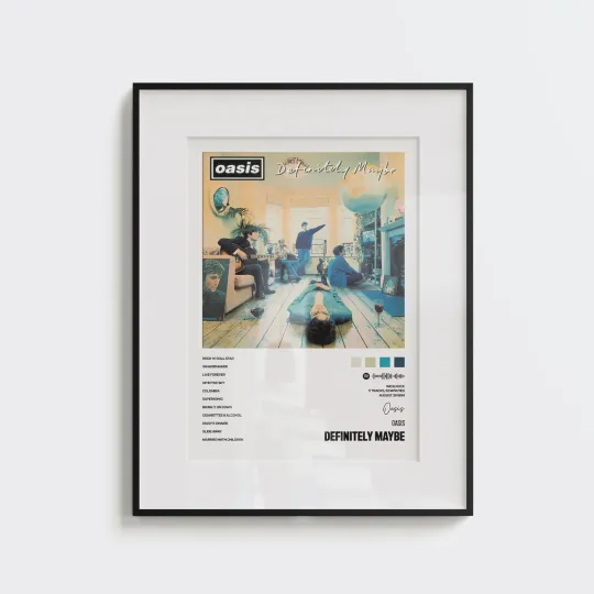 Discover Oasis Definitely Maybe Album Art Vertical Poster Print Music Tracklist