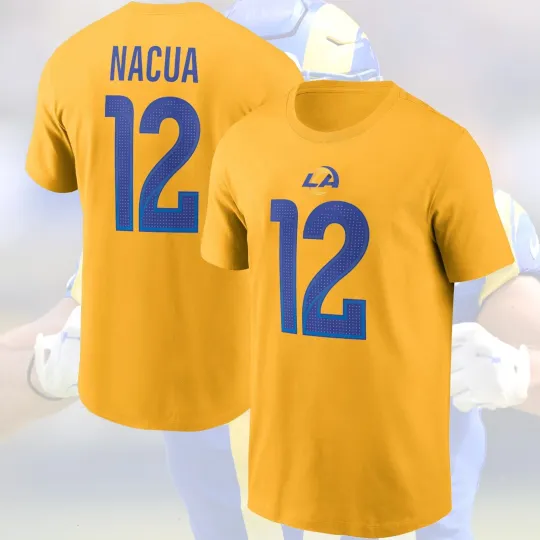 Discover Puka Nacua #12 Los Angeles Rams Double Sided T-Shirt 2025 Player Name and Number