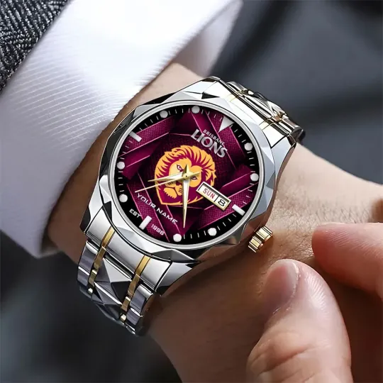 Discover Lions Black Stainless Steel Watch