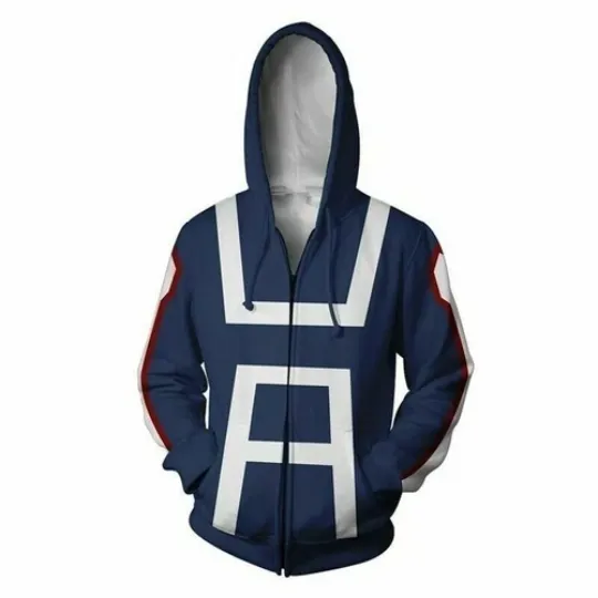 Discover Hero Anime Hoodie Izuku Midoriya Pullover Gym Sport Jacket Coat