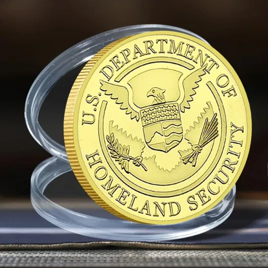 Discover US Police Gold Plated Commemorative Coin