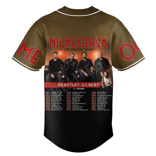 Personalized Nickelback Get Rollin’ Tour Baseball Jersey