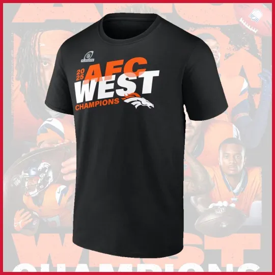 Discover Denver Broncos 2025 AFC West Division Champions Conquer Tee