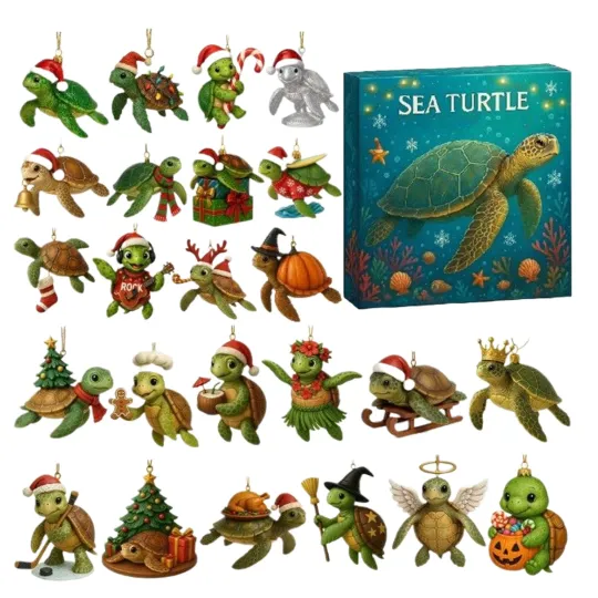 Discover 2D Turtle Advent Calendar, 24 Days Ocean-themed Christmas Countdown Advent Calendar