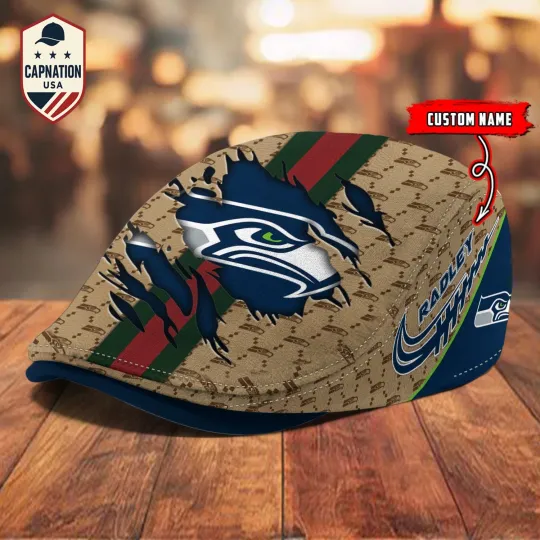 Discover Seattle-Seahawks Jeff Cap football Newsboy Cap Golf Cap Driving Gift for Men