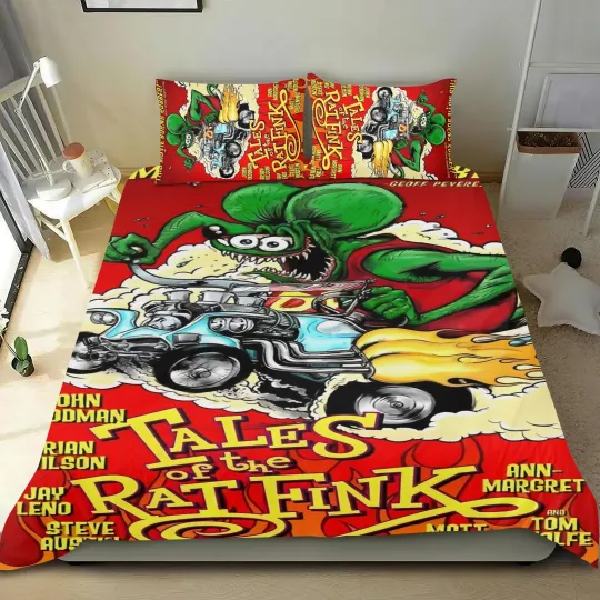 Discover 3-Piece Rat Fink Bedding Set with Duvet Cover for All Seasons Kids Bedroom Bedding