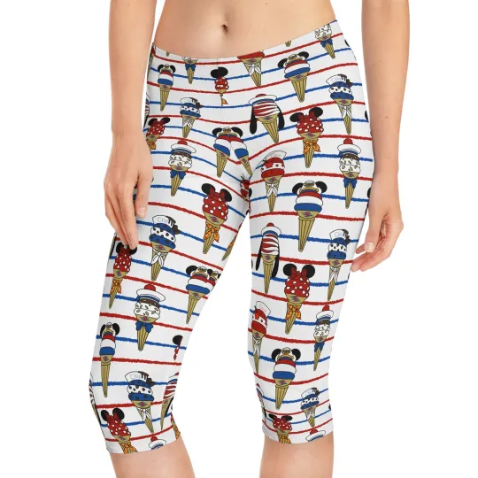 Discover Disney Cruise Ice Cream Women's Capri Leggings, Gift for Her