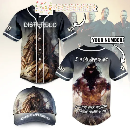 Discover Disturbed I'm The Hand Of God Personalized Baseball Jersey