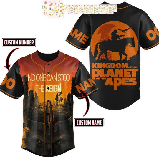 Discover Kingdom of the Planet of the Apes Personalized Baseball Jersey