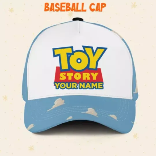 Custom Toy Story Cloud Team Logo Cap, Custom Disney Hat, Toy Story Baseball Cap