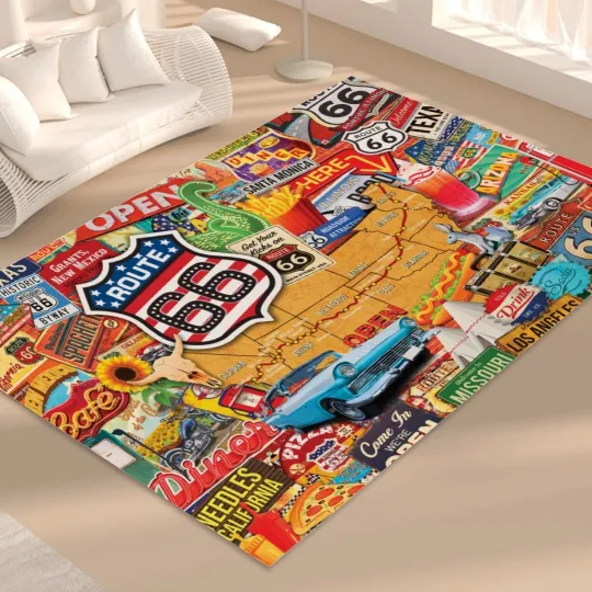 Discover U.S. Route 66 Rugs, Cute Rug