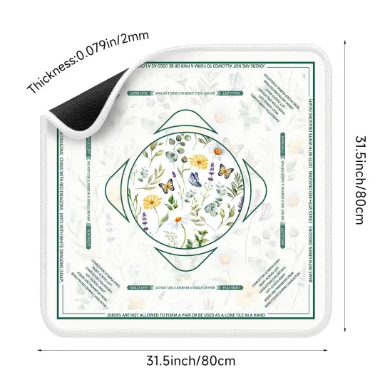 Discover Mahjong Mat 31.5 Inch Square - Non-Slip Durable Table Cover for Mahjong/Card/...