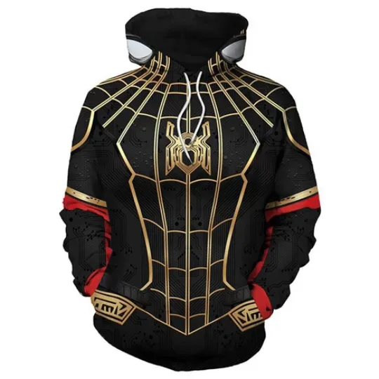 Discover Avengers Spiderman Cosplay Hoodie Pullover Spider-Man Costume 3D Coat
