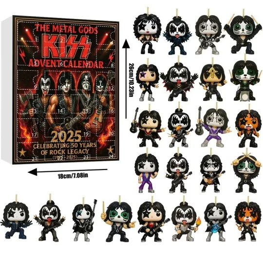 Discover Christmas Band Kiss Countdown Calendar With 2D Acrylic Figures Party Gifts