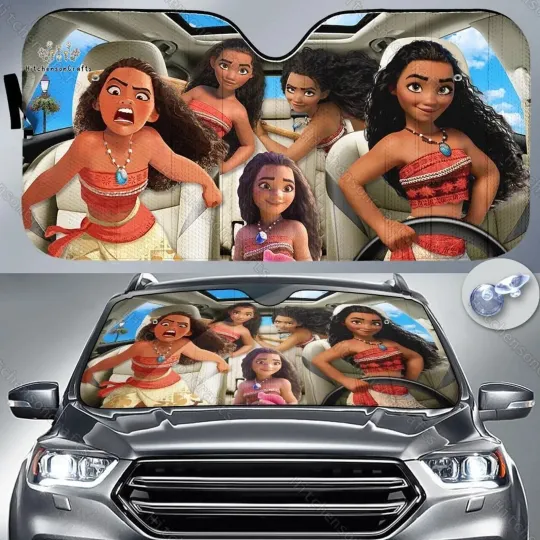 Discover Moana Car Sun Shade, Disney Characters SunShade, Disney Movie Cartoon Car Shade