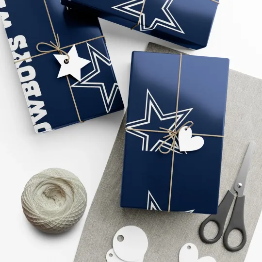 Discover Cowboys Gift Wrap Papers for Sports Fans, Birthday Wrap, Holiday Gift