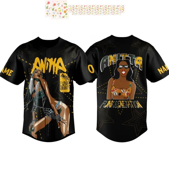 Discover Anitta Funk Generation Fan Personalized Baseball Jersey
