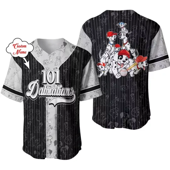 Personalized 101 Dalmatians Button Down Baseball Jersey AOP Shirt