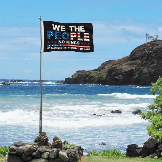 Discover No King No Tyrants Anti Fascist Flag We The People Protest Banner Outdoor