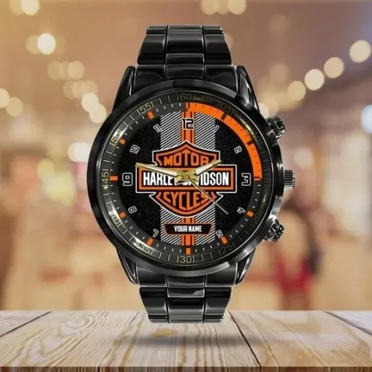 Discover Personalized Harley Black Stainless Steel Band Watch
