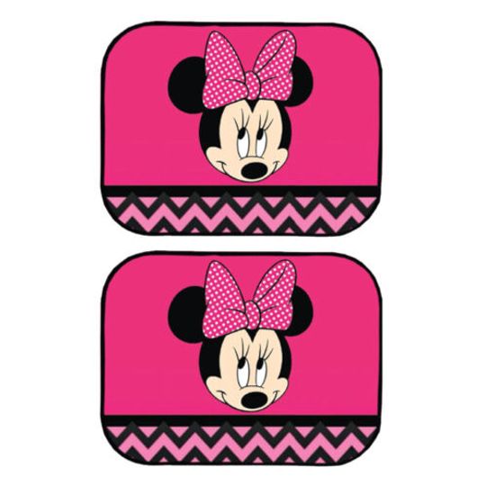 Disney Car Mat | Pink Chevron Minnie Mouse Car Mat | Cartoon Car Floor Mats, Multipurpose Easy to Clean Mats, Anti-Slip Mats