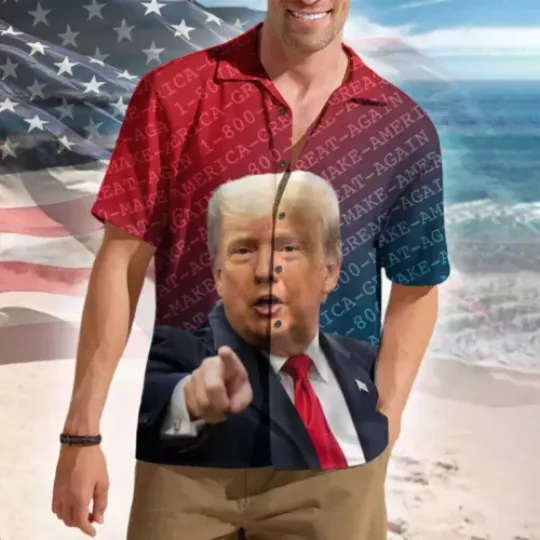 Trump 2024 MAGA Make American Great Again Trump Supporters Shirt, 4Th Of July Trump Shirt, US Election Hawaiian, Aloha Button Up Shirt, Summer Short Sleeve Shirt, Hawaiian For Men, Women and Kids