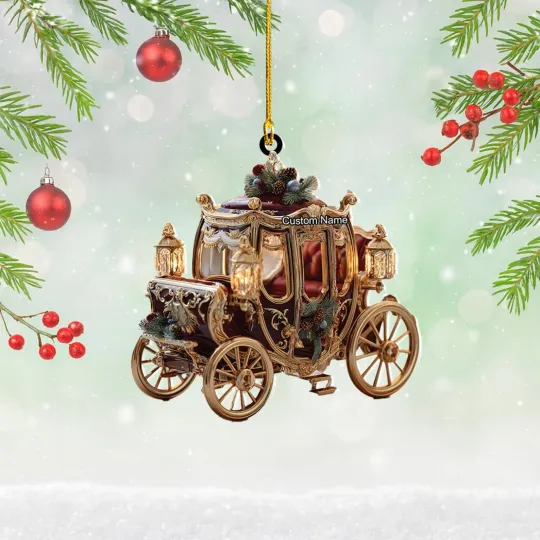 Discover 2D FLAT Royal Carriage Christmas Ornament