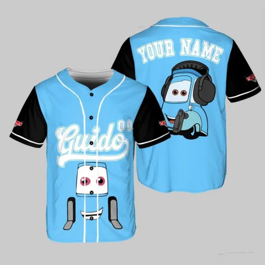 Discover Personalized Guido Cars Radiator Springs Pixar Cars Land Baseball Jersey Shirt