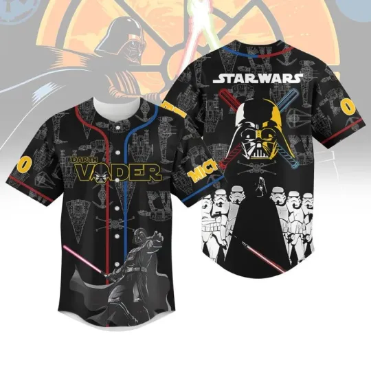 Discover Custom Darth Vader Star Wars Fan Galaxy's Edge Dark Side Baseball Jersey Shirt